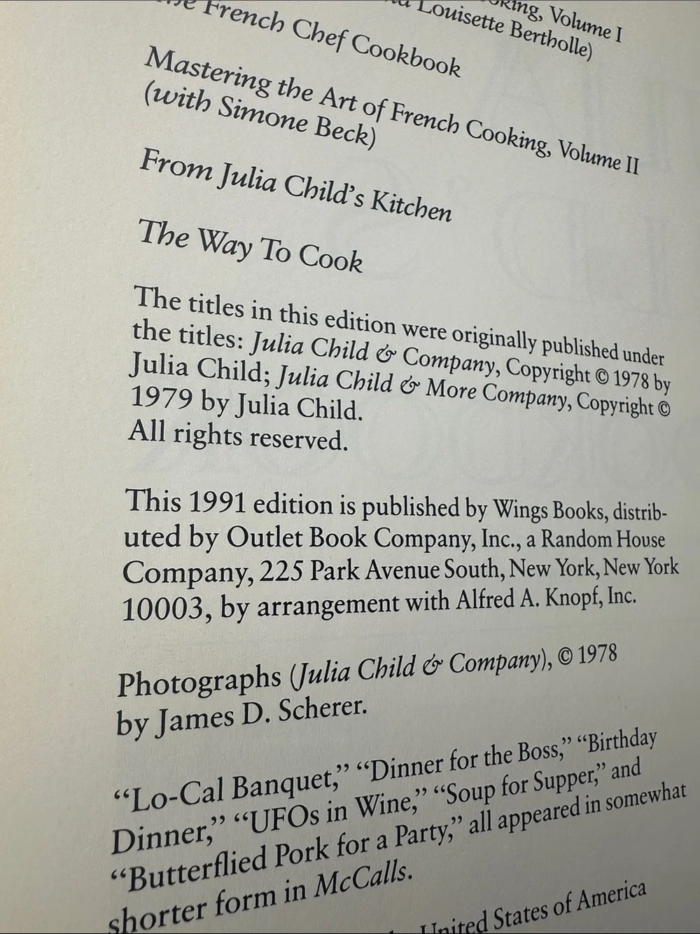 julia child’s menu cookbook